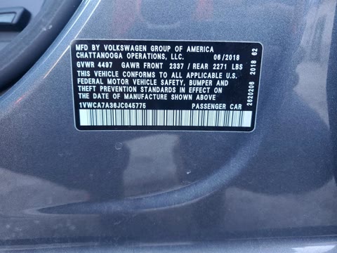 VOLKSWAGEN PASSAT SEL PREMIUM 2018