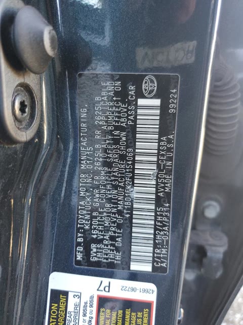 TOYOTA CAMRY HYBRID 2015